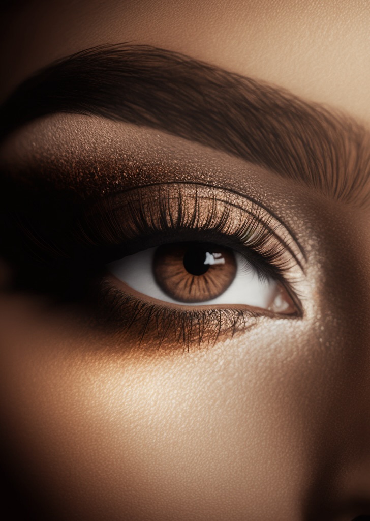 Girl with long white lashes